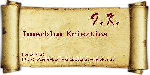 Immerblum Krisztina névjegykártya